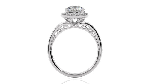 Designer Nobel Diamond Halo Engagement Ring