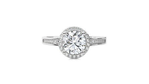 Designer Nobel Diamond Halo Engagement Ring