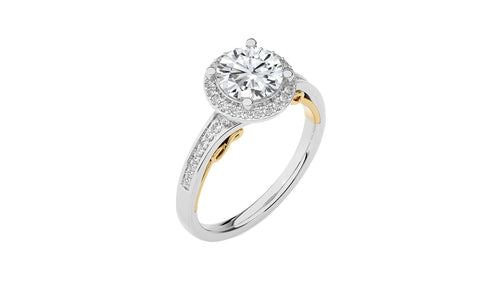 Designer Nobel Diamond Halo Engagement Ring