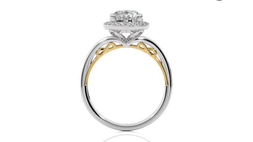 Designer Nobel Diamond Halo Engagement Ring