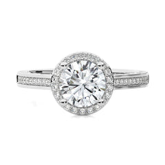 Petite Halo and Bazel Style Diamond Engagement Ring