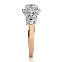 Designer Frill Diamond Halo Engagement Band Ring