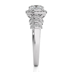 Designer Frill Diamond Halo Engagement Band Ring