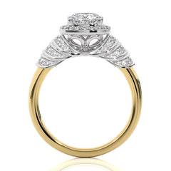 Designer Frill Diamond Halo Engagement Band Ring