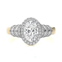 Designer Frill Diamond Halo Engagement Band Ring