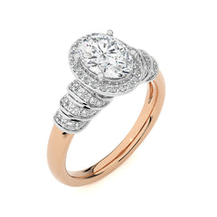 Designer Frill Diamond Halo Engagement Band Ring