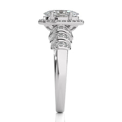 Designer Frill Diamond Halo Engagement Band Ring