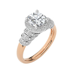 Designer Frill Diamond Halo Engagement Band Ring