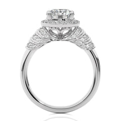 Designer Frill Diamond Halo Engagement Band Ring