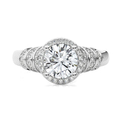 Designer Frill Diamond Halo Engagement Band Ring