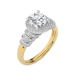 Designer Frill Diamond Halo Engagement Band Ring