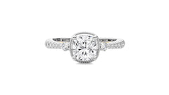 Vintage Style Diamond Halo Engagement Ring