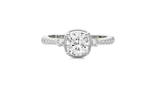 Vintage Style Diamond Halo Engagement Ring