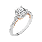 Vintage Style Diamond Halo Engagement Ring