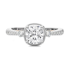 Vintage Style Diamond Halo Engagement Ring