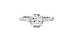 Vintage Style Diamond Halo Engagement Ring