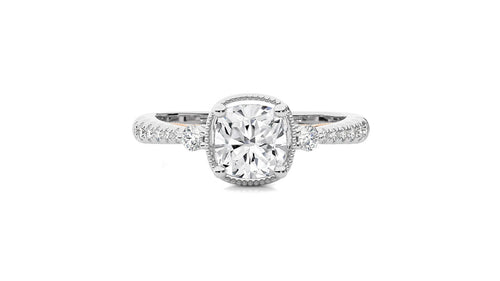Vintage Style Diamond Halo Engagement Ring