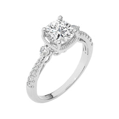 Vintage Style Diamond Halo Engagement Ring