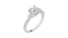Vintage Style Diamond Halo Engagement Ring