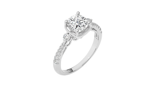 Vintage Style Diamond Halo Engagement Ring