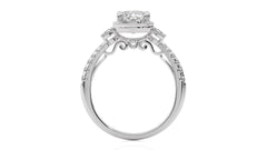 Vintage Style Diamond Halo Engagement Ring