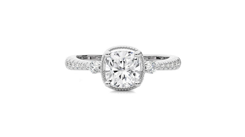 Vintage Style Diamond Halo Engagement Ring