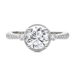 Vintage Style Diamond Halo Engagement Ring