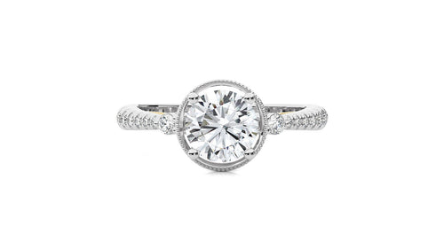 Vintage Style Diamond Halo Engagement Ring