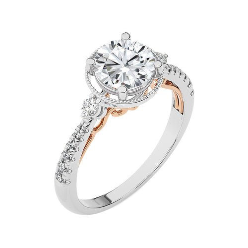 Vintage Style Diamond Halo Engagement Ring