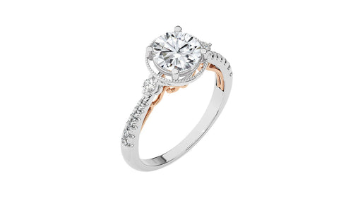 Vintage Style Diamond Halo Engagement Ring