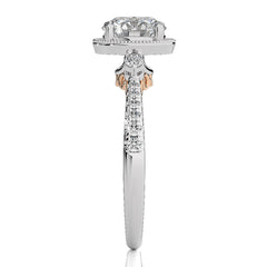 Vintage Style Diamond Halo Engagement Ring