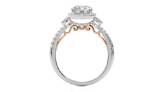 Vintage Style Diamond Halo Engagement Ring