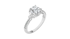 Vintage Style Diamond Halo Engagement Ring