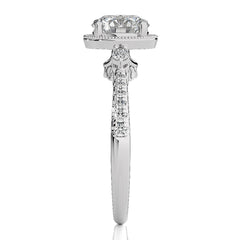 Vintage Style Diamond Halo Engagement Ring
