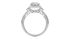 Vintage Style Diamond Halo Engagement Ring