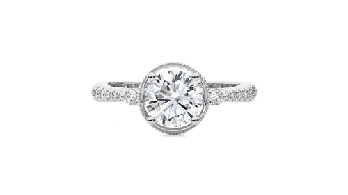 Vintage Style Diamond Halo Engagement Ring