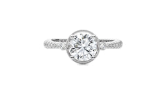 Vintage Style Diamond Halo Engagement Ring