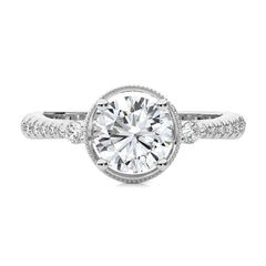 Vintage Style Diamond Halo Engagement Ring