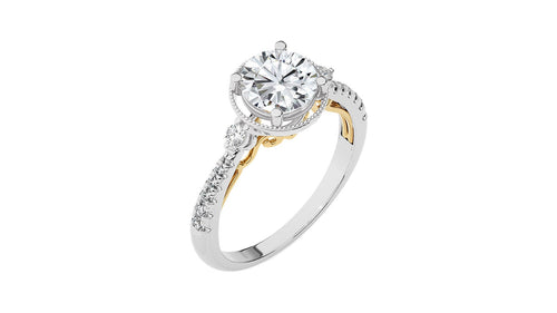 Vintage Style Diamond Halo Engagement Ring
