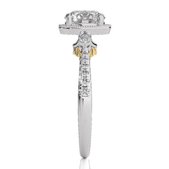 Vintage Style Diamond Halo Engagement Ring