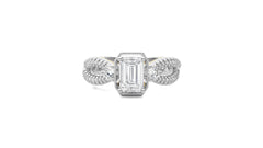 Classic Twisted Split Shank Diamond Halo Engagement Ring