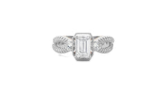 Classic Twisted Split Shank Diamond Halo Engagement Ring