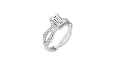 Classic Twisted Split Shank Diamond Halo Engagement Ring