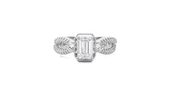 Classic Twisted Split Shank Diamond Halo Engagement Ring