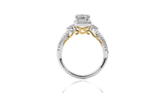 Classic Twisted Split Shank Diamond Halo Engagement Ring