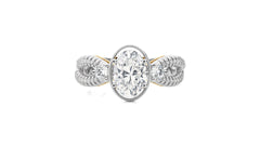 Classic Twisted Split Shank Diamond Halo Engagement Ring