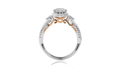 Classic Twisted Split Shank Diamond Halo Engagement Ring