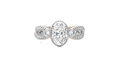 Classic Twisted Split Shank Diamond Halo Engagement Ring