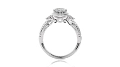 Classic Twisted Split Shank Diamond Halo Engagement Ring