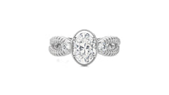 Classic Twisted Split Shank Diamond Halo Engagement Ring
